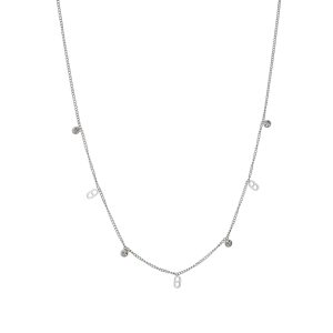 שרשרת כסופה עם תליוני לוגו מעוצבים