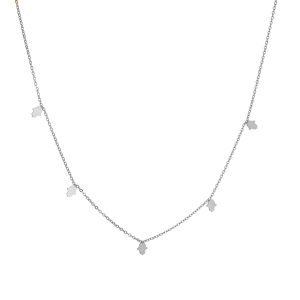 שרשרת כסופה עם 5 תליוני חמסה