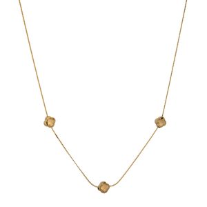 שרשרת מוזהבת עם 3 תליוני פרח מעוגלים
