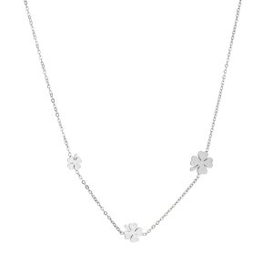 שרשרת עדינה כסופה עם 3 תליוני תלתן מעוצבים