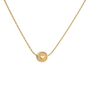 שרשרת לב חרוט תליון עגול זהובה