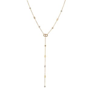 שרשרת נופלת,עם תליוני לוגו מעוצבים ואבני קריסטל