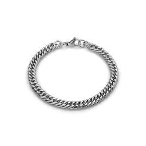 צמיד חוליות שטוחות בציפוי כסף