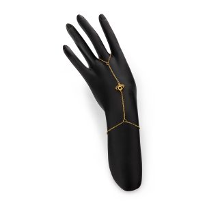 צמיד ג’אדי בגוון זהב עם תליון עין