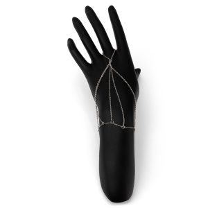 צמיד ג’אדי בגוון כסף עם עיצוב רשת עדין